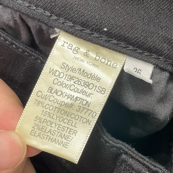 Rag & bone Nina High-Rise Skinny Black Hampton
Slim Fit Ankle Black Jean size 26 - Picture 5 of 14